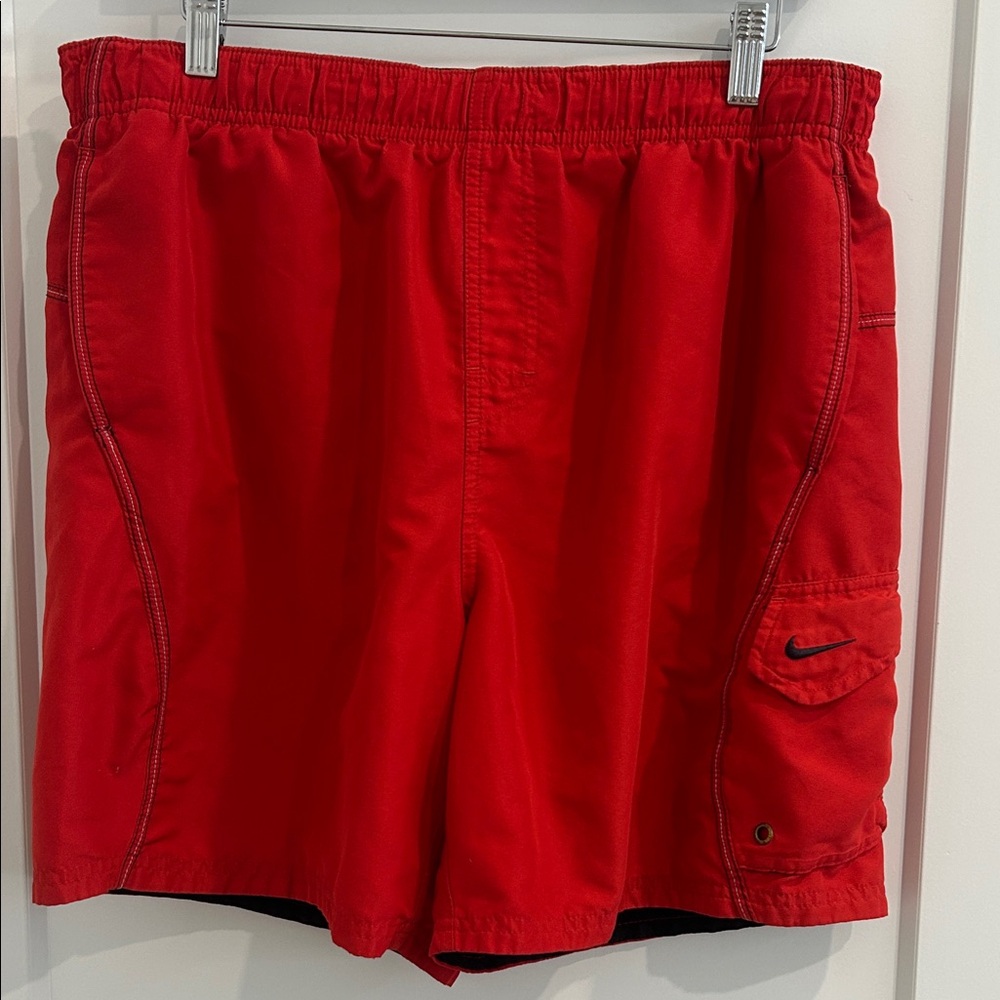 Y2K NIKE Red Swim Trunks |Size Large